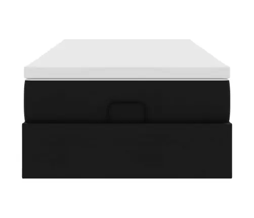 Osmaņu Gultas Rāmis Ar Matrača Melns 90X200Cm Mākslīgā Āda Vidaxl