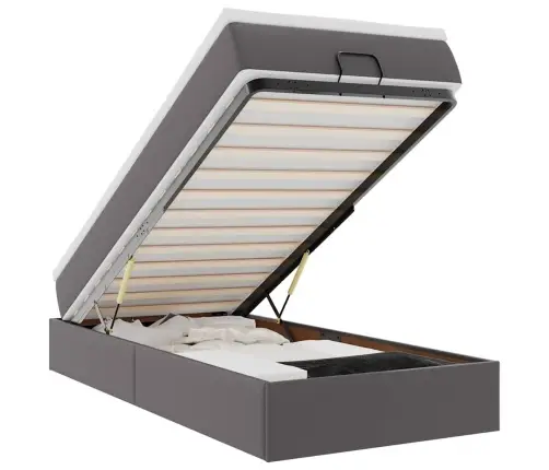 Ottomani Voodiraam Madratsiga, Hall, 90X200cm Kunstnahk