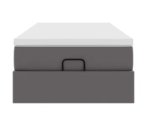 Ottomani Voodiraam Madratsiga, Hall, 90X200cm Kunstnahk