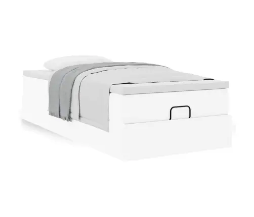 Osmaņu Gultas Rāmis Ar Matrača Balta 100X200Cm Mākslīgā Āda Vidaxl