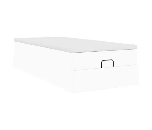 Osmaņu Gultas Rāmis Ar Matrača Balta 100X200Cm Mākslīgā Āda Vidaxl