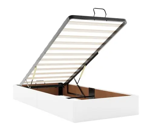 Osmaņu Gultas Rāmis Ar Matrača Balta 100X200Cm Mākslīgā Āda Vidaxl