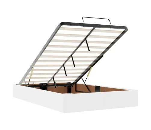 Osmanų Lovos Rėmas Su Čiužiniu, Baltas, 120X200cm Dirbtinė Oda