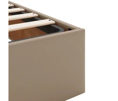 Osmaņu Gultas Rāmis Ar Matrača Kapučīno 120X200Cm Mākslīgā Āda Vidaxl