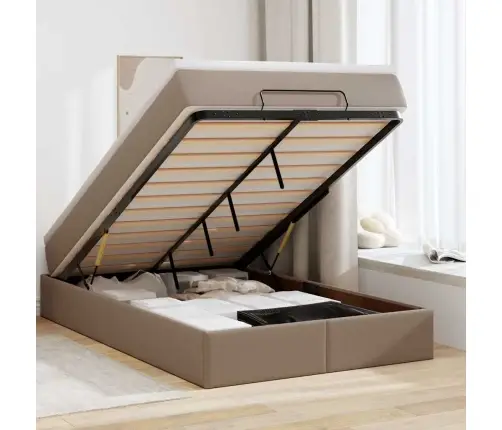 Osmaņu Gultas Rāmis Ar Matrača Kapučīno 120X200Cm Mākslīgā Āda Vidaxl