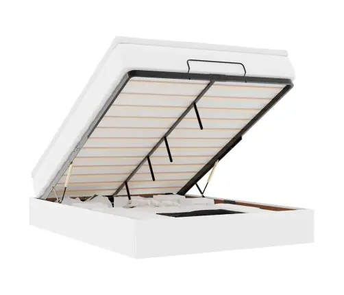 Osmaņu Gulta Ar Matrača, Balts, 140X190Cm, Mākslīgā Āda Vidaxl