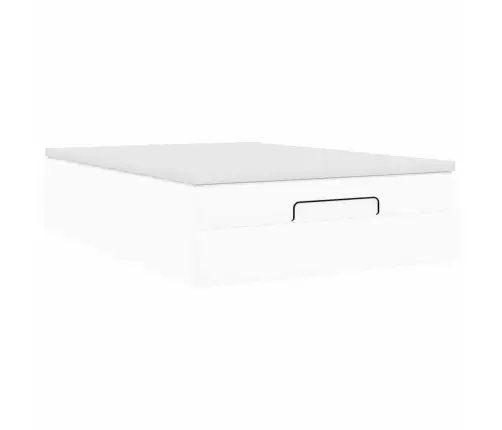 Osmaņu Gulta Ar Matrača, Balts, 140X190Cm, Mākslīgā Āda Vidaxl