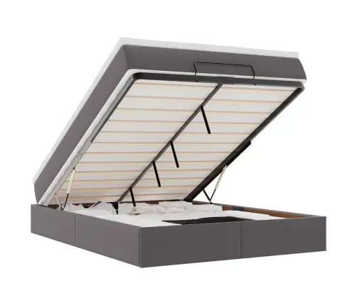 Ottomani Voodi Madratsiga, Hall, 140X190cm Kunstnahk