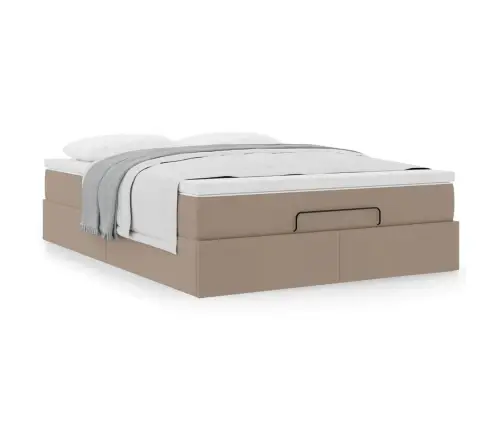 Ottomani Voodi Madratsiga, Cappuccino, 140X190cm Kunstnahk