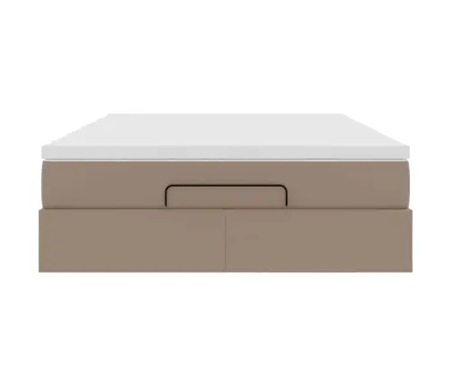 Ottomani Voodi Madratsiga, Cappuccino, 140X190cm Kunstnahk