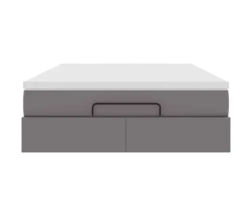 Osmaņu Gultas Rāmis Ar Matrača Pelēks 140X200Cm Mākslīgā Āda Vidaxl