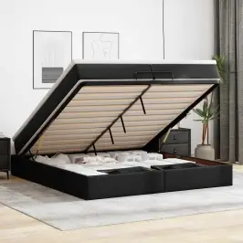 Osmaņu Gultas Rāmis Ar Matračiem Melns 200X200 Cm Mākslīgā Āda Vidaxl Osmaņu Gultas Rāmis Ar Matračiem Melns 200X200 Cm Mākslīgā Āda Vidaxl