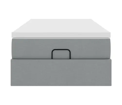 Ottomani Voodiraam Madratsiga, Helehall, 80X200 cm Kangas