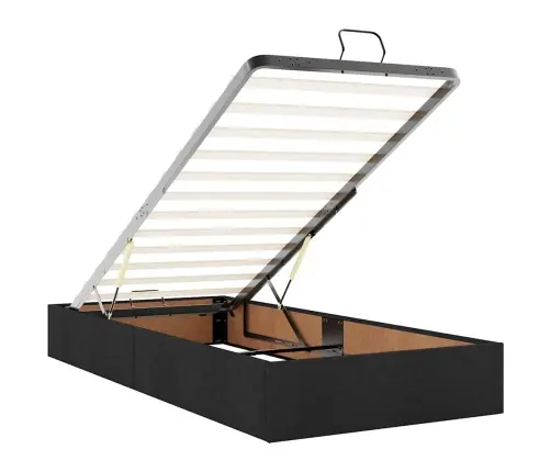 Osmaņu Gultas Rāmis Ar Matrača Melns 80X200 Cm Audums Vidaxl