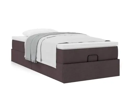 Osmaņu Gultas Rāmis Ar Matrača Tumši Brūns 80X200 Cm Audums Vidaxl