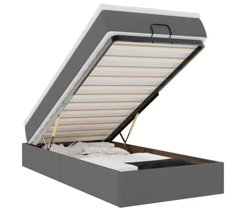 Osmaņu Gultas Rāmis Ar Matrača Tumši Pelēks 90X190 Cm Audums Vidaxl