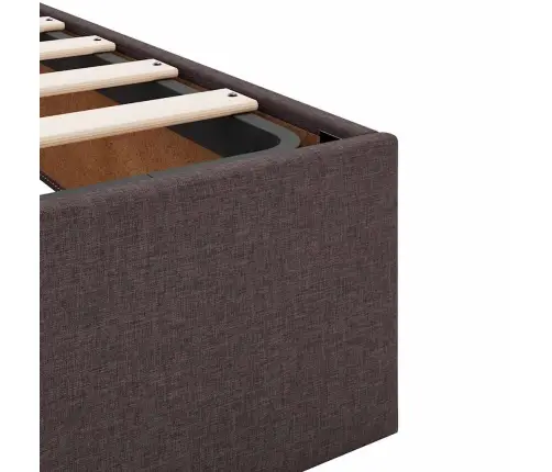 Ottomani Voodiraam Madratsiga, Tumepruun, 90X190cm Kangas