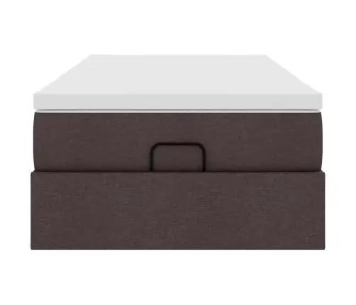 Ottomani Voodiraam Madratsiga, Tumepruun, 90X190cm Kangas