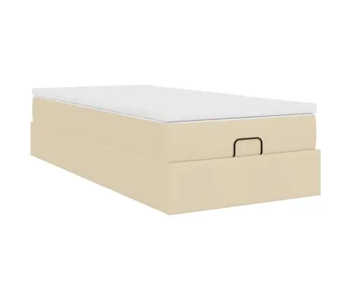 Osmaņu Gultas Rāmis Ar Matrača Krēma 90X190 Cm Audums Vidaxl