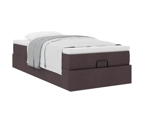 Osmaņu Gultas Rāmis Ar Matrača Tumši Brūns 90X200 Cm Audums Vidaxl