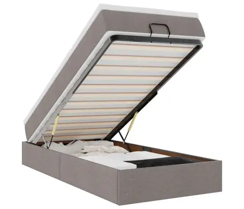 Osmaņu Gultas Rāmis Ar Matrača Pelēkbrūna 90X200 Cm Audums Vidaxl