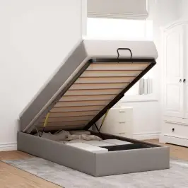 Ottomani Voodiraam Madratsiga, Pruunikashall, 90X200cm Kangas