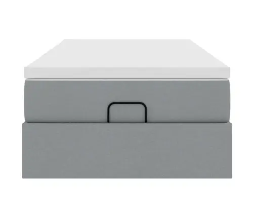 Osmaņu Gultas Rāmis Ar Matrača Gaiši Pelēks 100X200 Cm Audums Vidaxl