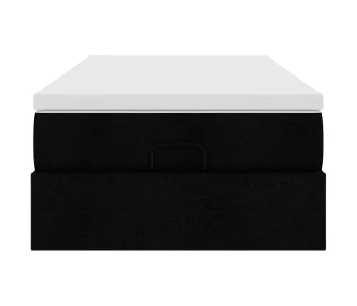 Osmanų Lovos Rėmas Su Čiužiniu, Juodas, 100X200cm Audinys