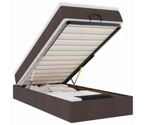 Osmaņu Gultas Rāmis Ar Matrača Tumši Brūns 100X200 Cm Audums Vidaxl