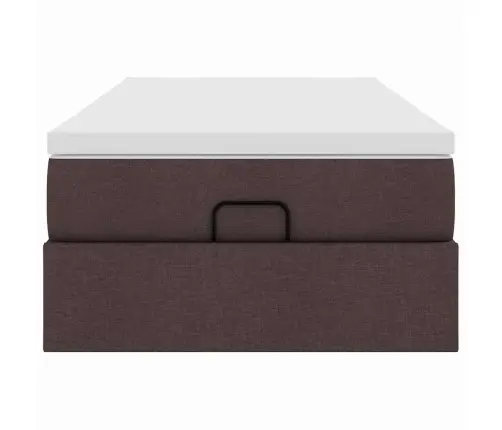 Osmaņu Gultas Rāmis Ar Matrača Tumši Brūns 100X200 Cm Audums Vidaxl