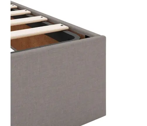 Osmaņu Gultas Rāmis Ar Matrača Pelēkbrūna 100X200 Cm Audums Vidaxl