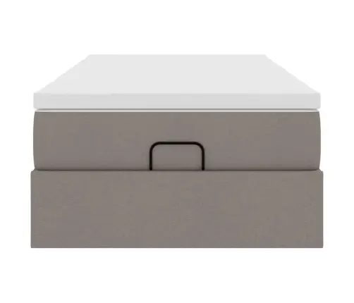 Osmaņu Gultas Rāmis Ar Matrača Pelēkbrūna 100X200 Cm Audums Vidaxl