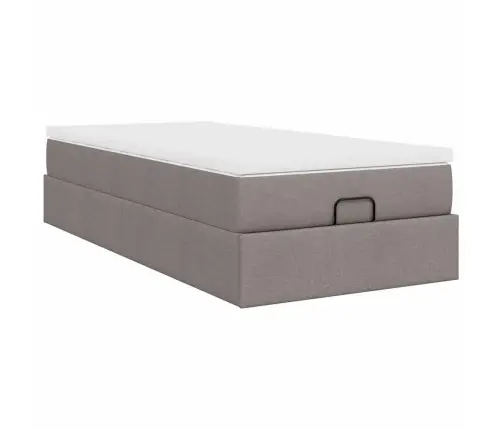 Osmaņu Gultas Rāmis Ar Matrača Pelēkbrūna 100X200 Cm Audums Vidaxl