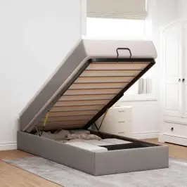 Osmaņu Gultas Rāmis Ar Matrača Pelēkbrūna 100X200 Cm Audums Vidaxl