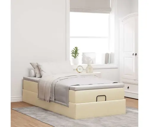 Osmaņu Gultas Rāmis Ar Matrača Krēma 100X200 Cm Audums Vidaxl