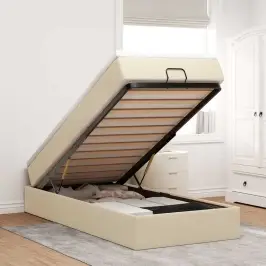 Osmaņu Gultas Rāmis Ar Matrača Krēma 100X200 Cm Audums Vidaxl