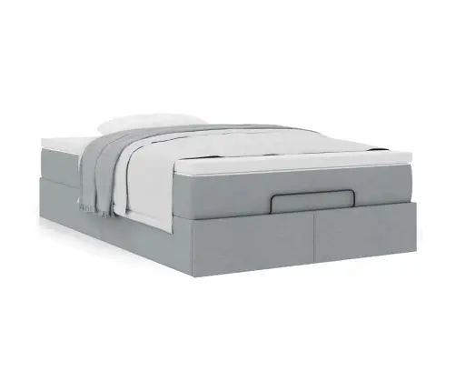 Osmaņu Gultas Rāmis Ar Matrača Gaiši Pelēks 120X190 Cm Audums Vidaxl Osmaņu Gultas Rāmis Ar Matrača Gaiši Pelēks 120X190 Cm Audums Vidaxl