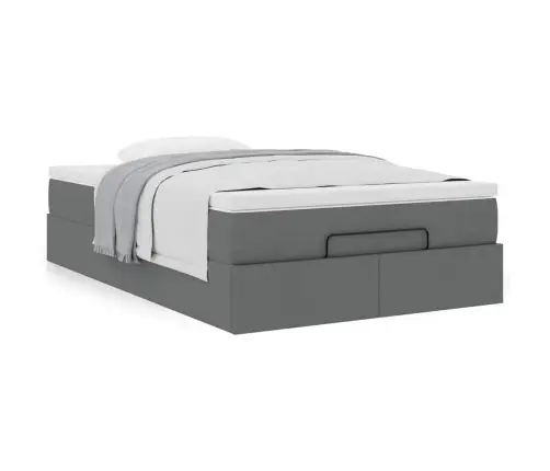 Osmanų Lova Su Čiužiniu, Pilkas, 120X190cm Audinys