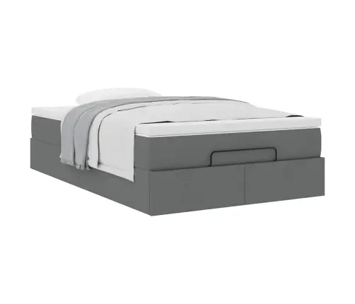 Osmanų Lova Su Čiužiniu, Pilkas, 120X190cm Audinys