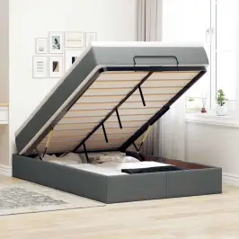 Ottomani Voodi Madratsiga, Tumehall, 120X190 cm Kangas