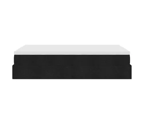 Osmaņu Gultas Rāmis Ar Matrača Melns 120X190 Cm Audums Vidaxl