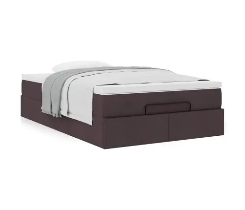 Osmanų Lovos Rėmas Su Čiužiniu, Rudas, 120X190 cm Audinys