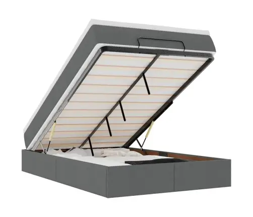 Osmanų Lova Su Čiužiniu, Pilkas, 120X200cm Audinys