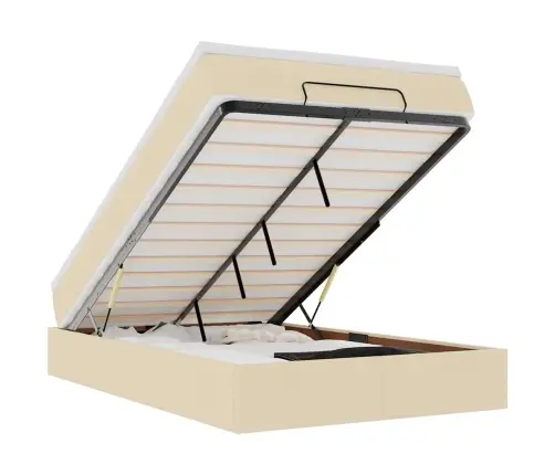 Osmanų Lovos Rėmas Su Čiužiniu, Kreminis, 120X200cm Audinys