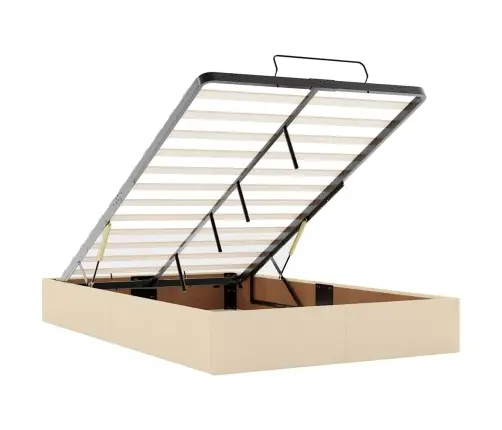 Osmanų Lovos Rėmas Su Čiužiniu, Kreminis, 120X200cm Audinys