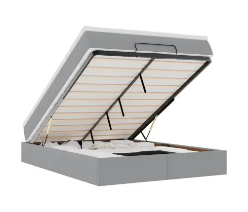 Osmanų Lova Su Čiužiniu, Pilkas, 140X190cm Audinys