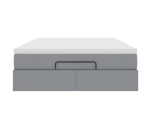 Osmanų Lova Su Čiužiniu, Pilkas, 140X190cm Audinys