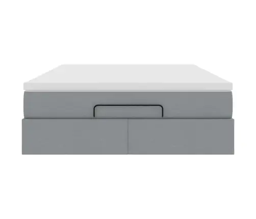 Osmaņu Gultas Rāmis Ar Matrača Gaiši Pelēks 140X200 Cm Audums Vidaxl