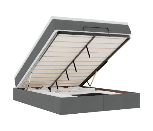 Osmaņu Gultas Rāmis Ar Matrača Tumši Pelēks 140X200 Cm Audums Vidaxl