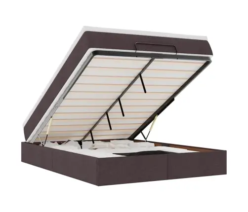 Osmaņu Gultas Rāmis Ar Matrača Tumši Pelēks 140X200Cm Audums Vidaxl